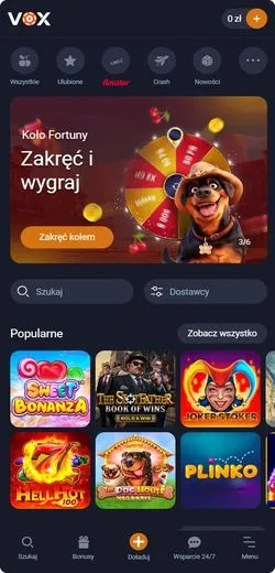 Vox Casyno gry dostępne